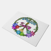 Door Mat - Frieden und Liebe Fußmatte (Schrägansicht)