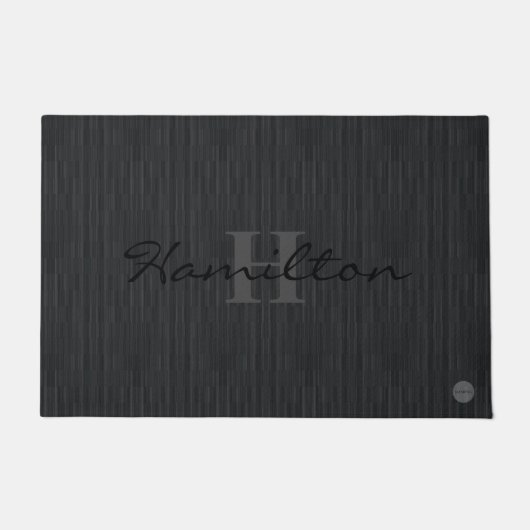 Door Mat - HAMbWG - Schwarze Gradient/Monogramm Fußmatte (Vorderseite)