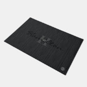 Door Mat - HAMbWG - Schwarze Gradient/Monogramm Fußmatte (Schrägansicht)