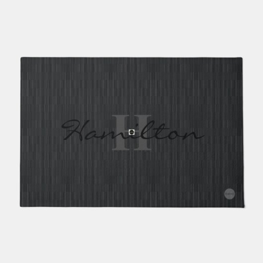 Door Mat - HAMbWG - Schwarze Gradient/Monogramm Fußmatte (Vorderseite)