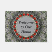 Door Mat in Rot und Gray Mandala Look Fußmatte (Vorderseite)