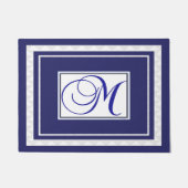 Door Mat Initial M Monogramm blau weiß Fußmatte (Vorderseite)