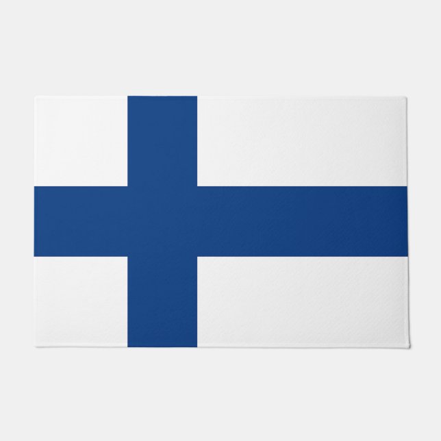 Door Mat mit der Flagge Finnlands Fußmatte (Vorderseite)