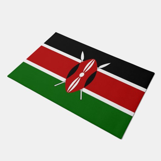 Door Mat mit der Flagge Kenias Fußmatte (Schrägansicht)