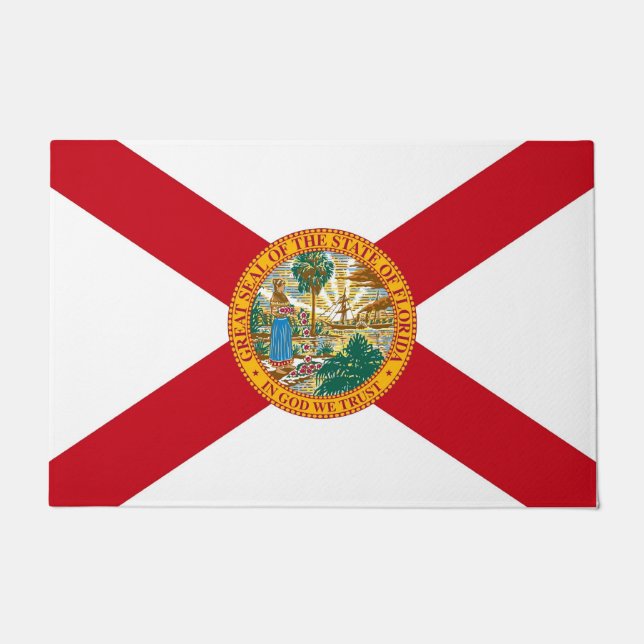 Door Mat mit Flagge des Staat Florida, USA Fußmatte (Vorderseite)