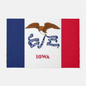 Door Mat mit Flagge des Staat Iowa, USA Fußmatte (Vorderseite)