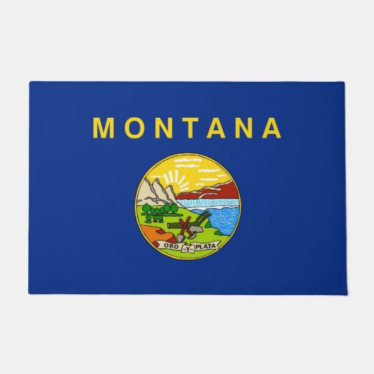Door Mat mit Flagge des Staat Montana, USA Fußmatte (Vorderseite)
