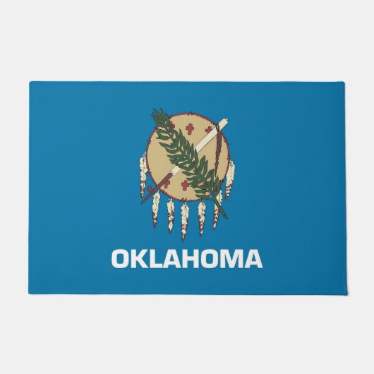 Door Mat mit Flagge des Staat Oklahoma, USA Fußmatte (Vorderseite)