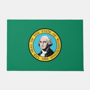 Door Mat mit Flagge des Washingtoner Staat, USA Fußmatte