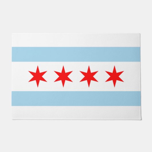 Door Mat mit Flagge von Chicago, Illinois Fußmatte (Vorderseite)