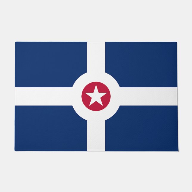 Door Mat mit Flagge von Indianapolis Stadt Fußmatte (Vorderseite)