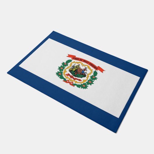 Door Mat mit Flagge von West Virginia, USA Fußmatte (Schrägansicht)