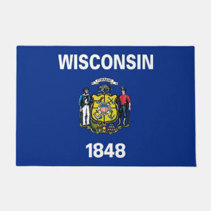 Door Mat mit Flagge von Wisconsin, USA Fußmatte