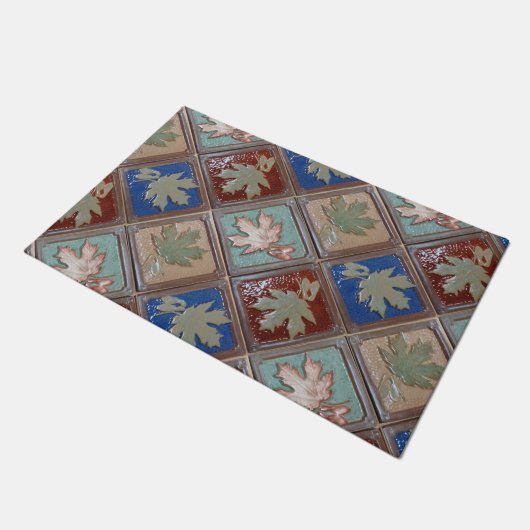 Door Mat mit handwerklichen Ahorn-Blätter Fußmatte (Schrägansicht)