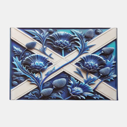 Door Mat mit schottischem Thistles Design Fußmatte (Vorderseite)