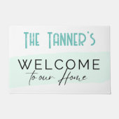 Door Mat - Willkommen auf unserer Zuhause - Name h Fußmatte (Vorderseite)