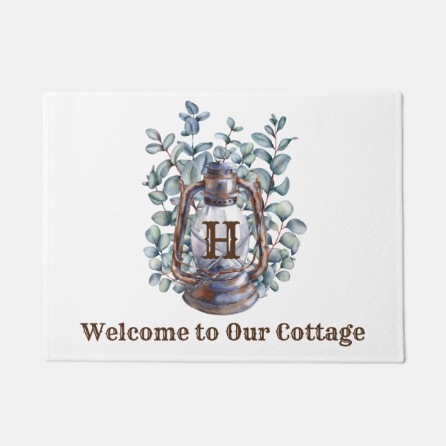 Door Mat Willkommen in unserer Hütte Fußmatte (Vorderseite)