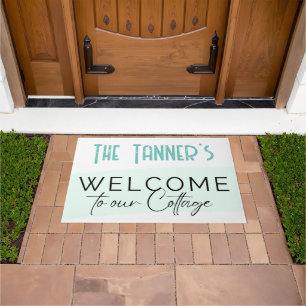 Door Mat - Willkommen in unserer Hütte - Name hinz Fußmatte