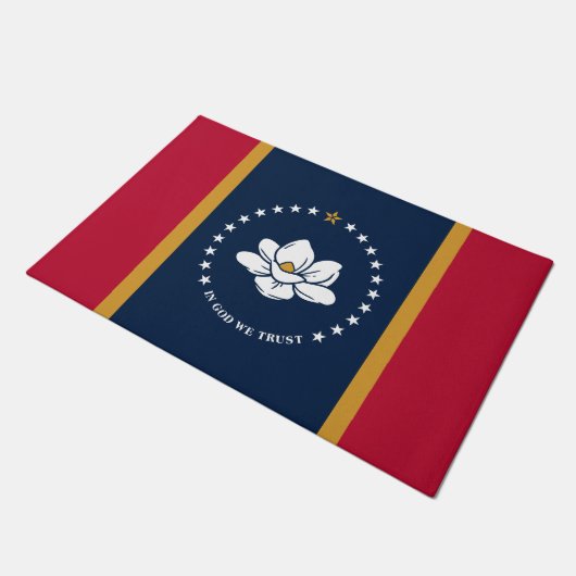 Door Mat with Flag of Mississippi State, USA Fußmatte (Schrägansicht)