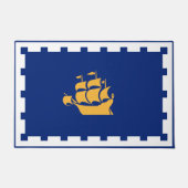 Door Mat with Flag of Quebec City, Canada Fußmatte (Vorderseite)