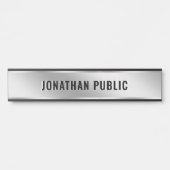 Door Sign Custom Text Elegant Modern Silver Home Türschild (Vorderseite )