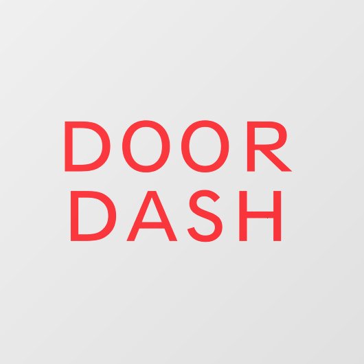 Doordash Delivery Driver Car Window Decal Fensteraufkleber (Blatt)