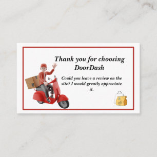 Doordash Delivery Driver Vielen Dank Visitenkarte