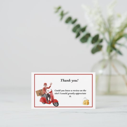 Doordash Delivery Driver Vielen Dank Visitenkarte (Stehend Vorderseite)