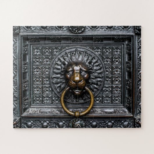 Doorknocker Löwe - Schwarz / Gold Puzzle (Horizontal)