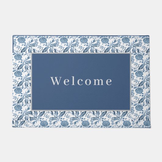 Doormat Blue-Gray Floral Fußmatte (Vorderseite)