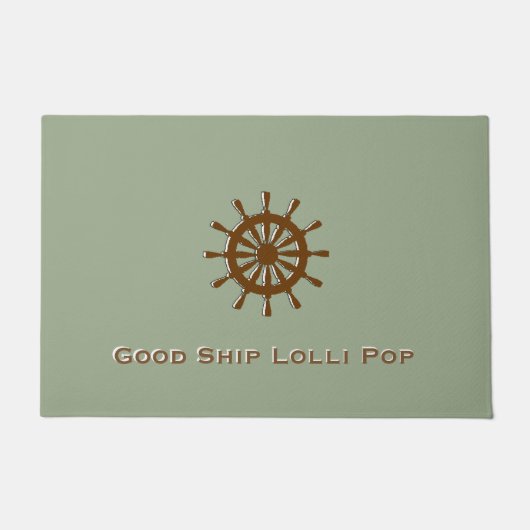 Doormat - Brauner Helm mit Namen Fußmatte (Vorderseite)