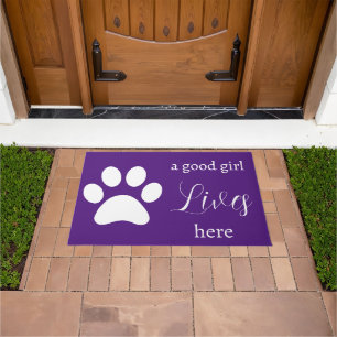Doormat - Dog Paw - ein gutes Mädchen lebt hier Fußmatte