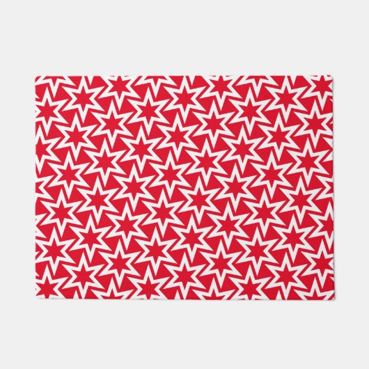 Doormat für das Muster White and Red Geometric Fußmatte (Vorderseite)