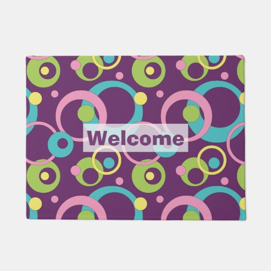 Doormat für Funky Lila Circles Fußmatte (Vorderseite)