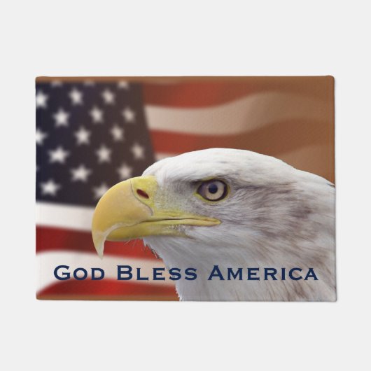 Doormat Gott segne Amerika Adlerflagge Fußmatte (Vorderseite)