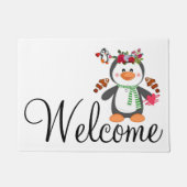 Doormat Happy Valentine's Day Pinguin Hearts Fußmatte (Vorderseite)