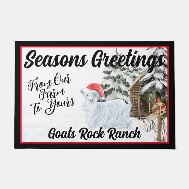 Doormat - Hübsche Silberziege - Weihnachten Fußmatte (Vorderseite)