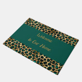 Doormat in Imitate Gold und Aquamarin Leopard Desi Fußmatte (Schrägansicht)