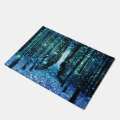 Doormat: Magischer Wald Türkis Aquamarin Fußmatte (Schrägansicht)