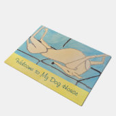 Doormat mit einem Greyhound Fußmatte (Schrägansicht)