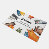 Doormat mit Katzen, entworfen von Roommates Haven Fußmatte (Schrägansicht)