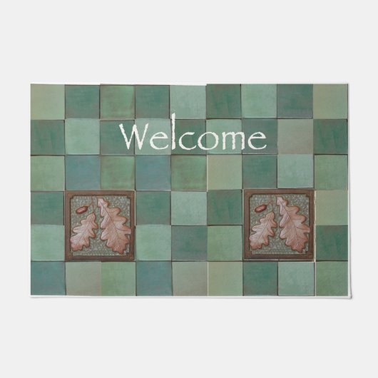 Doormat mit Kunsthandwerker aus Eichenblättern Fußmatte (Vorderseite)