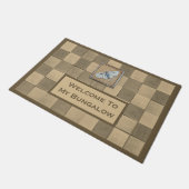 Doormat mit Ocher und beigefarbener Fliese Fußmatte (Schrägansicht)