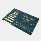 Doormat moderner Winter Wunderland Schneemann Fußmatte (Schrägansicht)
