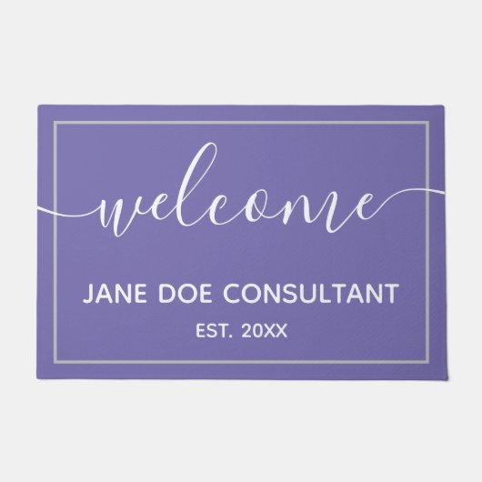 Doormat - Personalisierter Begrüßungsort Periwinkl Fußmatte (Vorderseite)