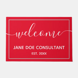 Doormat - Personalisierter Empfang, rot und weiß Fußmatte