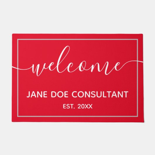 Doormat - Personalisierter Empfang, rot und weiß Fußmatte (Vorderseite)