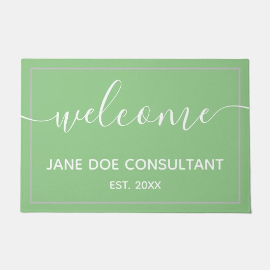 Doormat - Personalisiertes Grün und Weiß Fußmatte (Vorderseite)