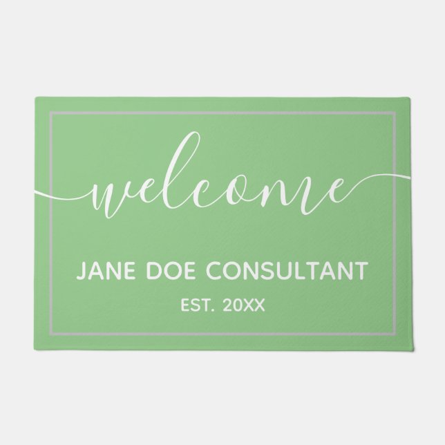 Doormat - Personalisiertes Grün und Weiß Fußmatte (Vorderseite)