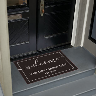 Doormat - Personalisiertes Schwarz und Weiß Fußmatte
